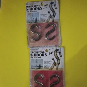 Vtg NEW Decorative S-Hooks for planters x 2 packs